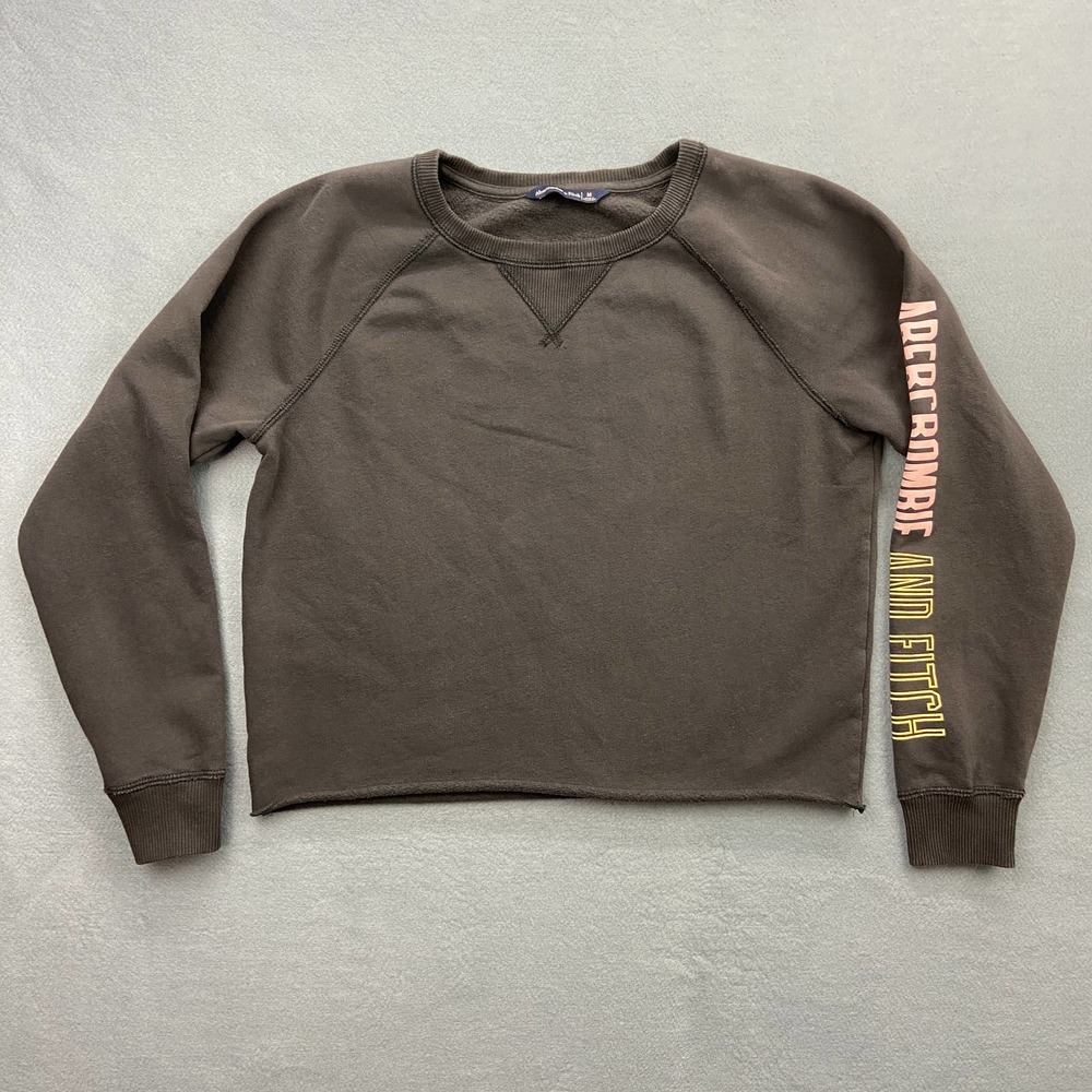 Abercrombie & Fitch Crop Sweatshirt Long Sleeve Crew Neck Top Size Medium